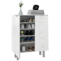 Compact Shoe Cabinet with Adjustable Shelves for 15-20 Pairs of Shoes, High Gloss White