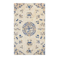 Vintage Blue & Beige Floral Accent Rug