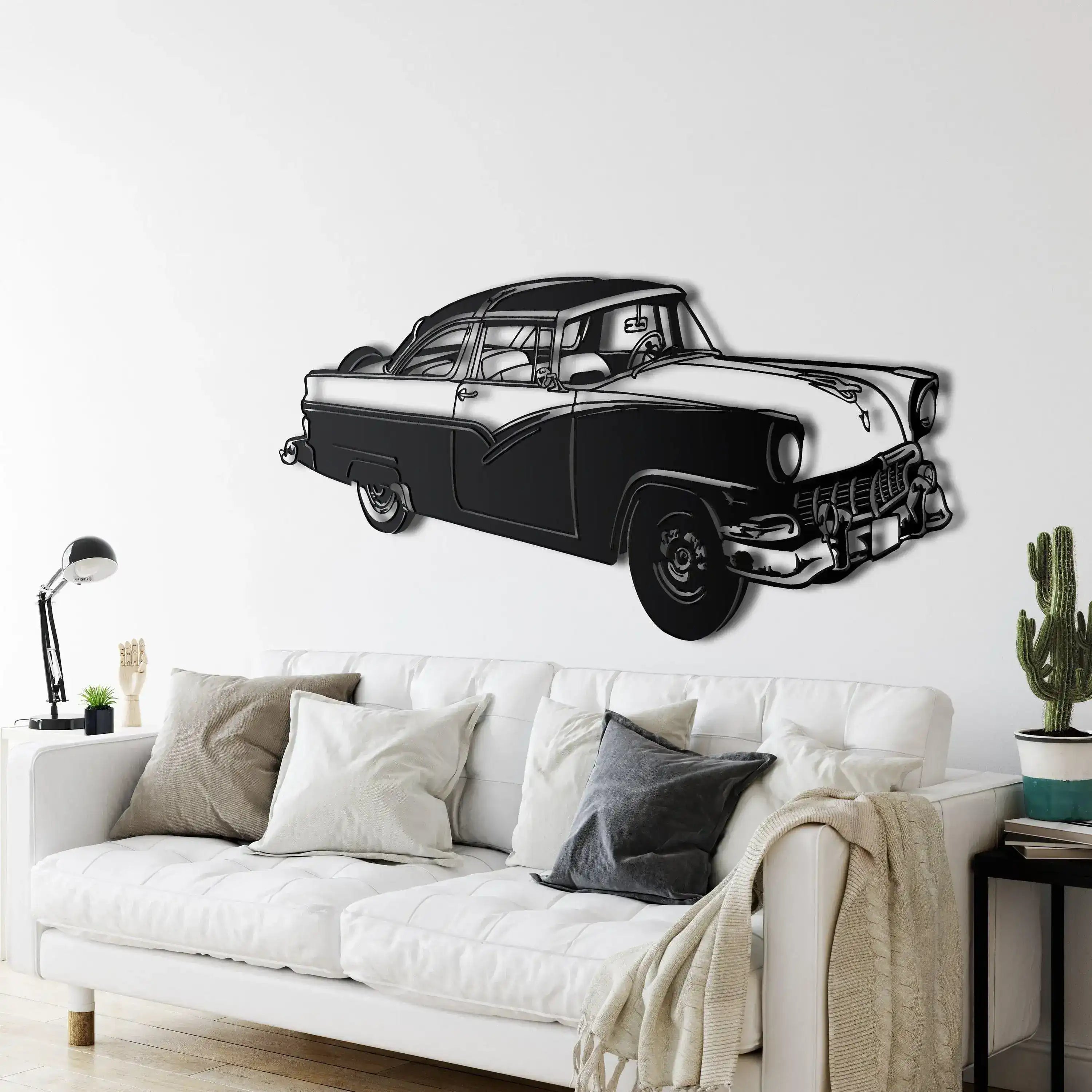 Vintage Car Silhouette Metal Wall Decor