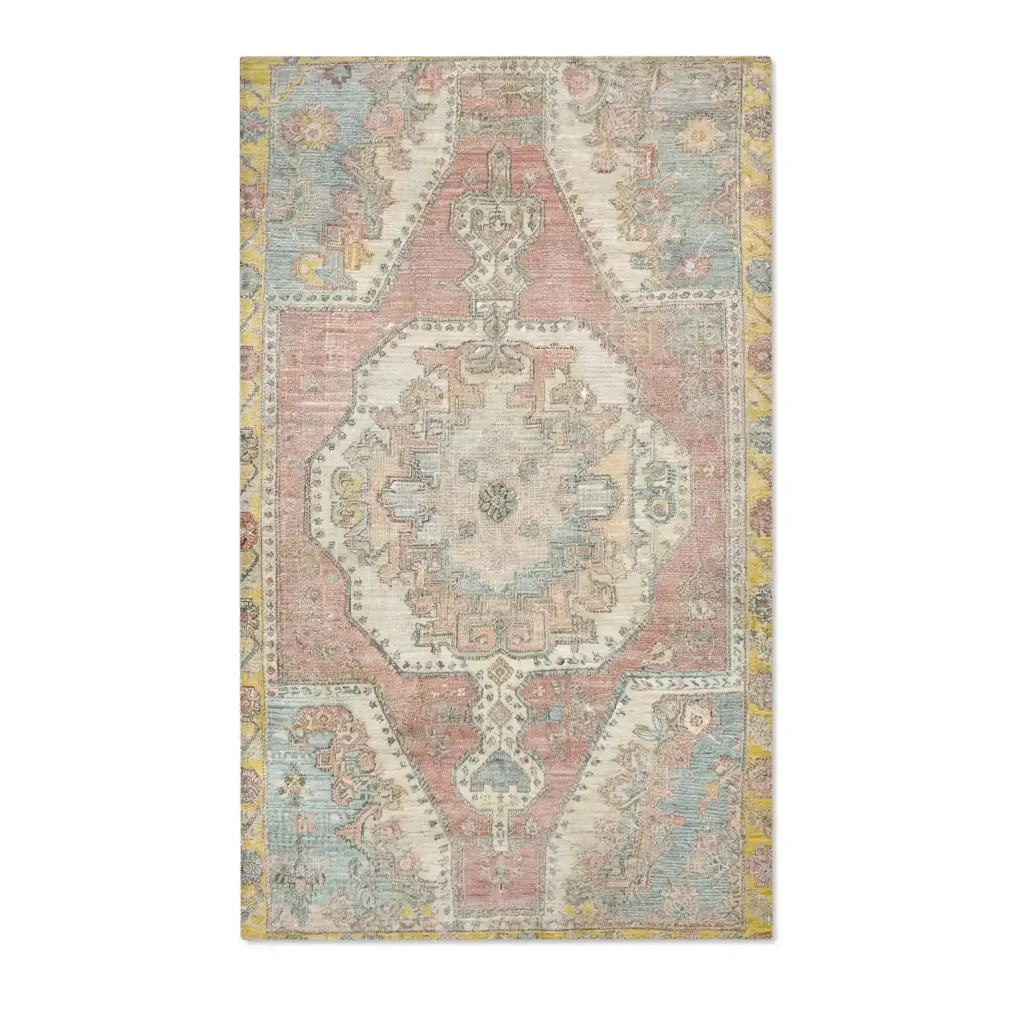 Vintage Pastel Medallion Accent Rug