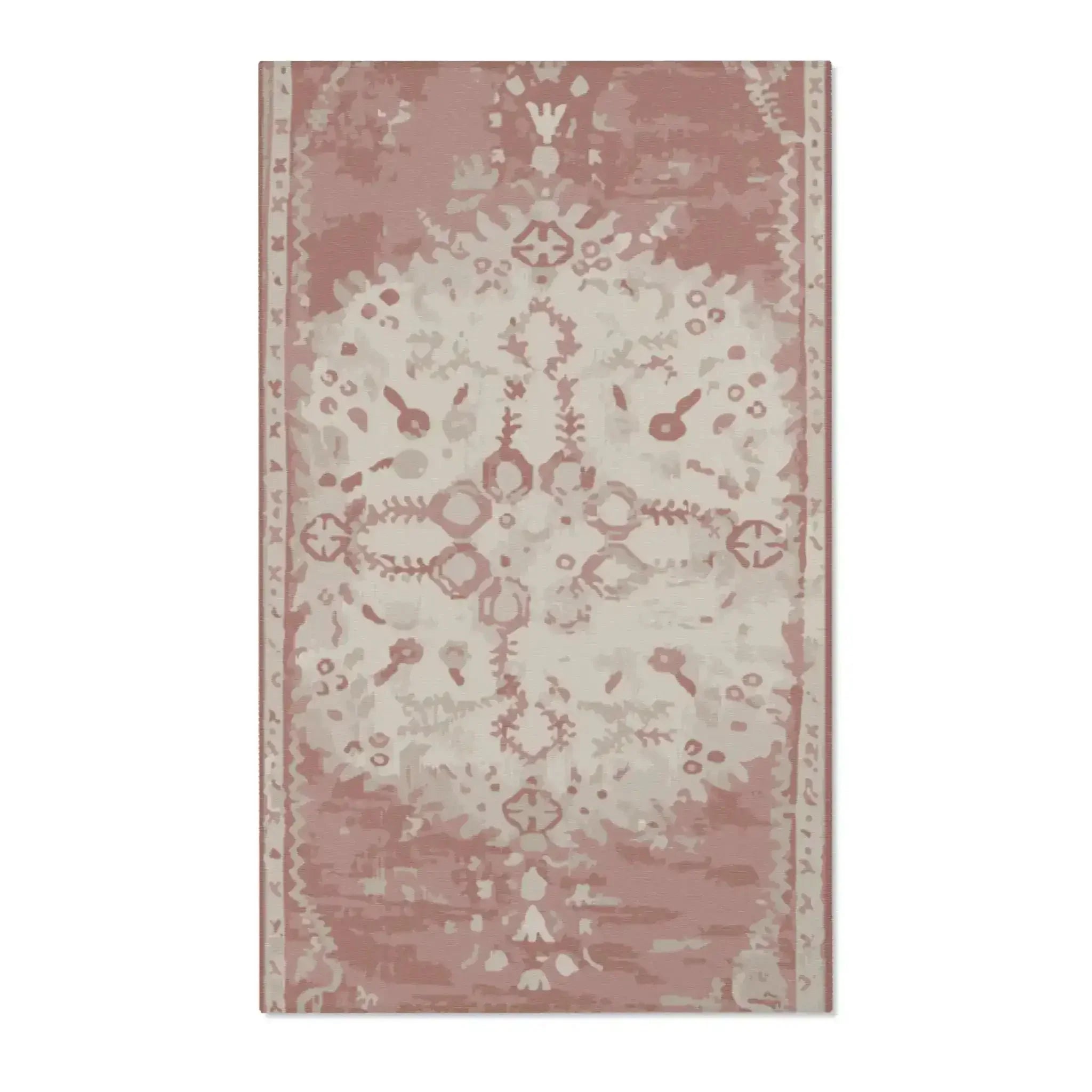 Vintage Rose & Ivory Medallion Accent Rug