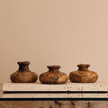 Vintage Squatted Wood Vase