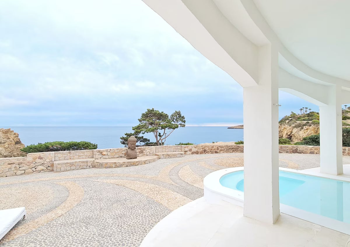 Super Rare 8-Bedroom Luxury Seafront Ibiza Villa with Private Beach, Panoramic Rooftop and Underground DJ Room in Santa Eulalia