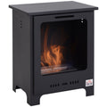 Freestanding Ethanol Fireplace with 0.9L Tank, 3 Hours Burning Time for Indoor, Black
