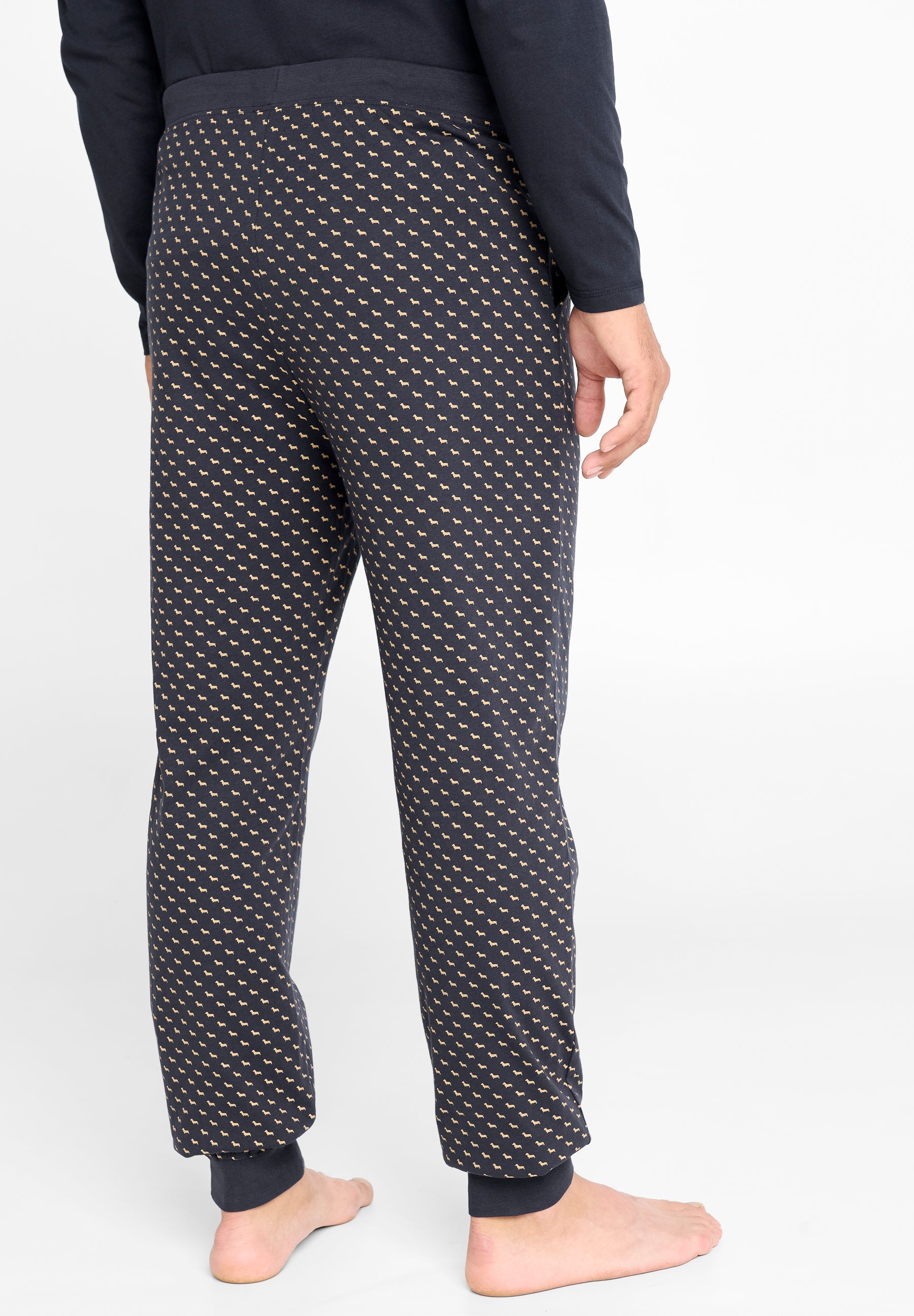 Pantalón Pijama Hombre Largo Algodón Punto Cuadros - Azul 8510_39