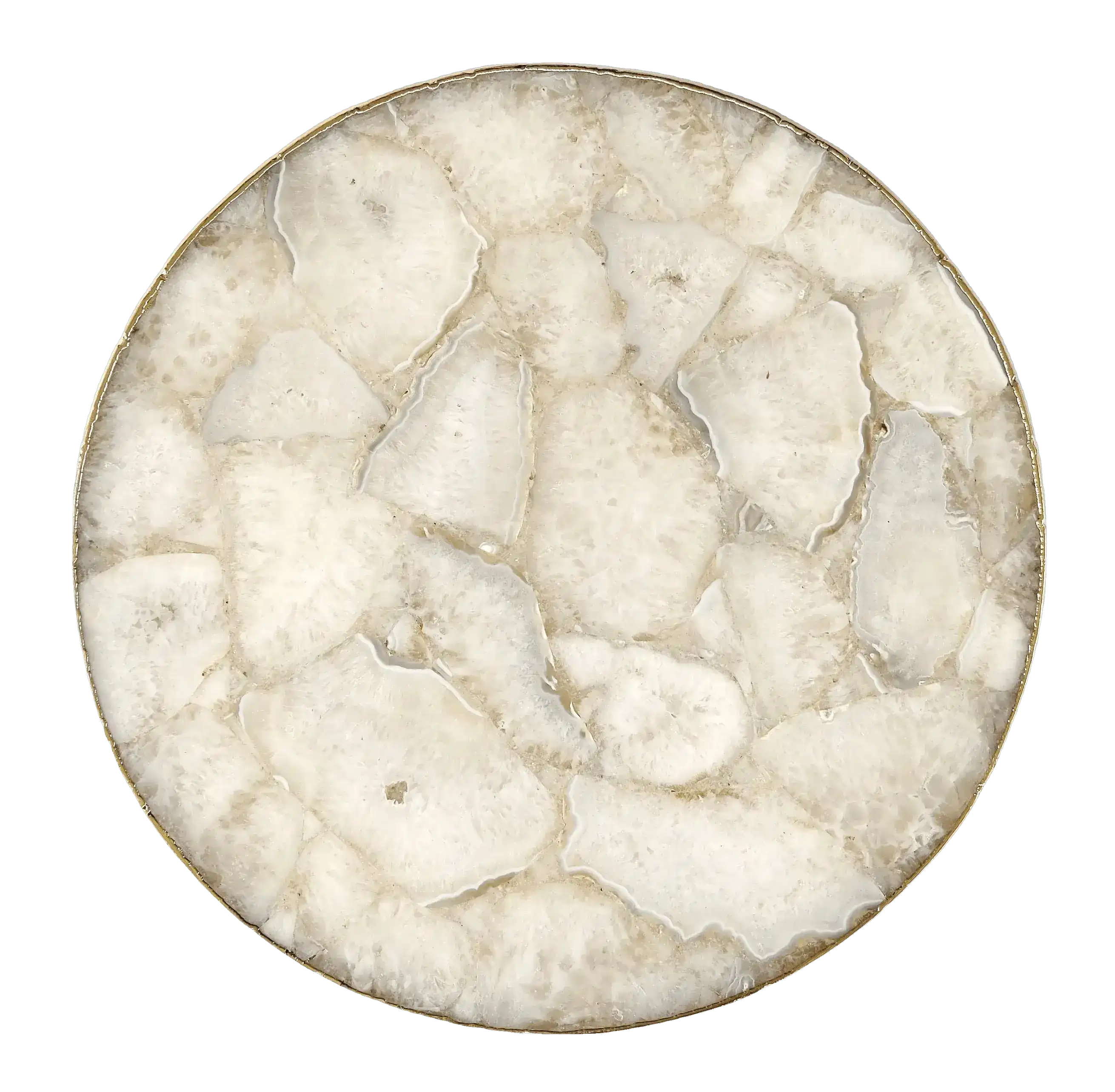 White Agate Countertop Lazy Susan Centerpiece