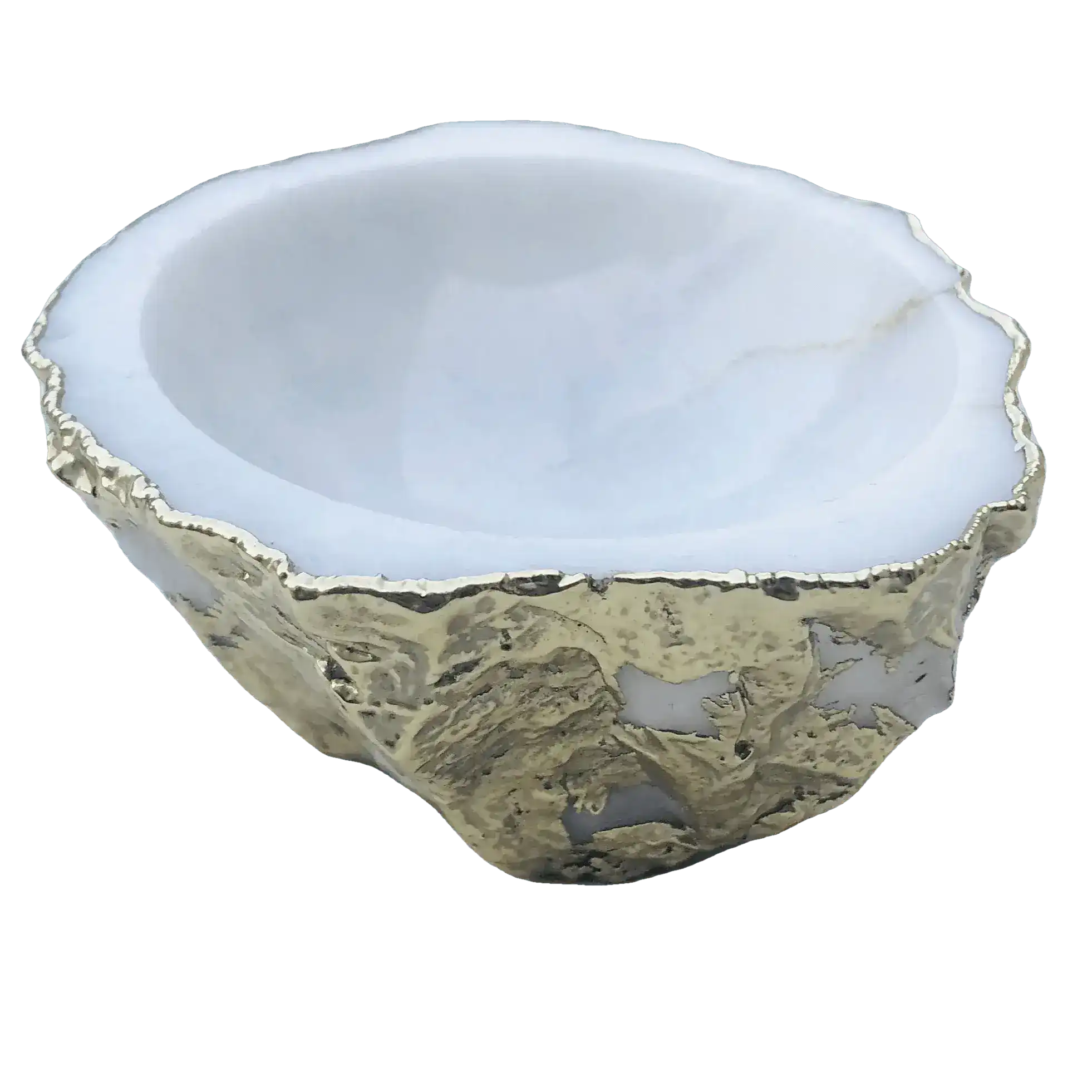 White Agate Geode Jewelry Bowl
