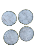 White Agate Hand Rounded Coasters - Set of 4
