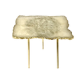 White Agate Quartz Organic Edge Accent Side Table