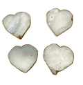 White and Gray Heart Shaped Agate Coaster  - Set of 4