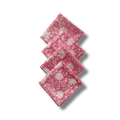 White and Pink Floral Block Printed Cotton Napkins
