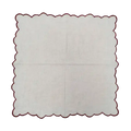 White Cotton Napkins with Embroidered Trim