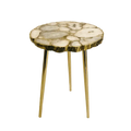 White Crystal Agate Organic Edge Accent Table
