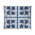 White Daisy Ladies in Blue Comforter