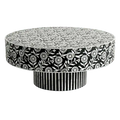 White Desi Bone Inlay Round Coffee Table
