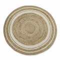 White Trim Natural Hanna Hand Braided Round Jute Rug