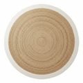White Trim Round Jute Rug