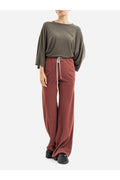 Rick Owens Drawcord Wide-Leg Trousers — Red