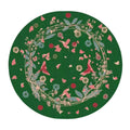 Wild Flowers Birds Round Hand Tufted Rug - Green