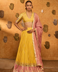Spiced Ochre Lunar Lehenga Set By KYNAH, Luxury Indian Fashion & Bridal Wear