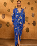 Blue Gilded Folkstone Kaftan By KYNAH, Luxury Indian Fashion & Bridal Wear