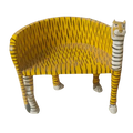 Wooden Tiger Hand Crafted Maharaja Chair - Yellow