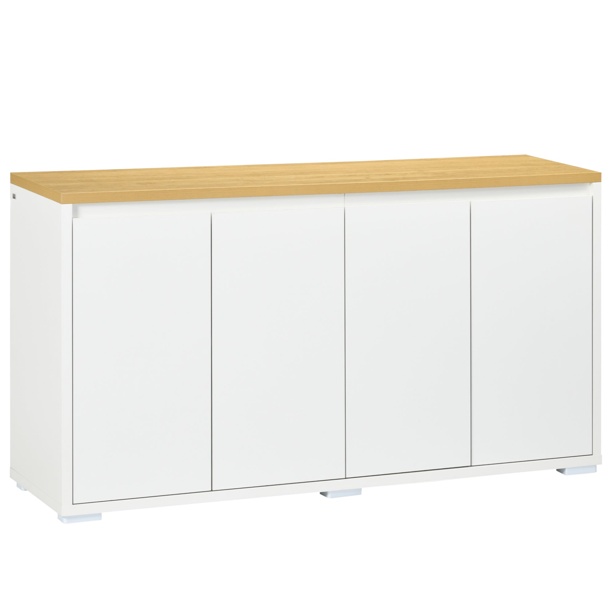 Sideboard with 4 Doors & Adjustable Shelves Kitchen Cabinet, White