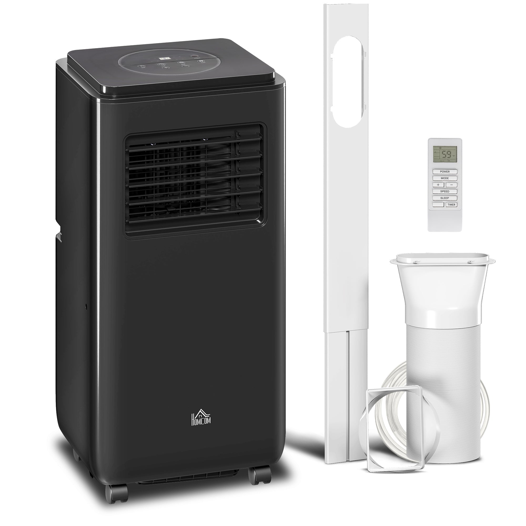 8000 BTU Portable Air Conditioner up to 345 sq ft with Dehumidifier, Black