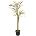 90 cm Artificial Cordyline Tree with 29 Leaves in Moss Effect Pot, Yellow
