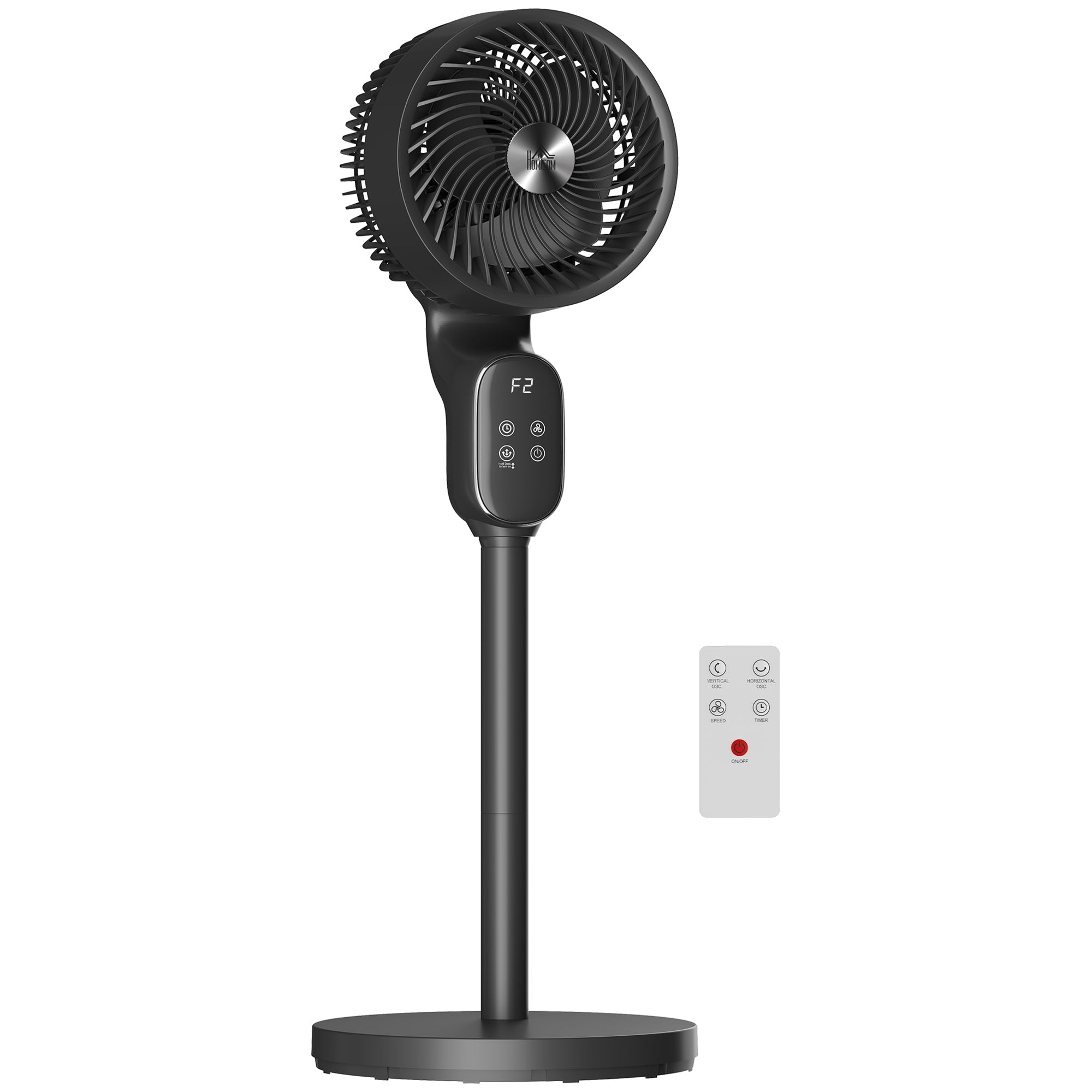 20 dB 39" Silent Pedestal Fan for Bedroom with Remote, 8-Speed, Black