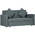 Convertible Sofa Bed, Modern Loveseat Sofa Couch w/ 2 Cushions, Hidden Storage, Dark Grey