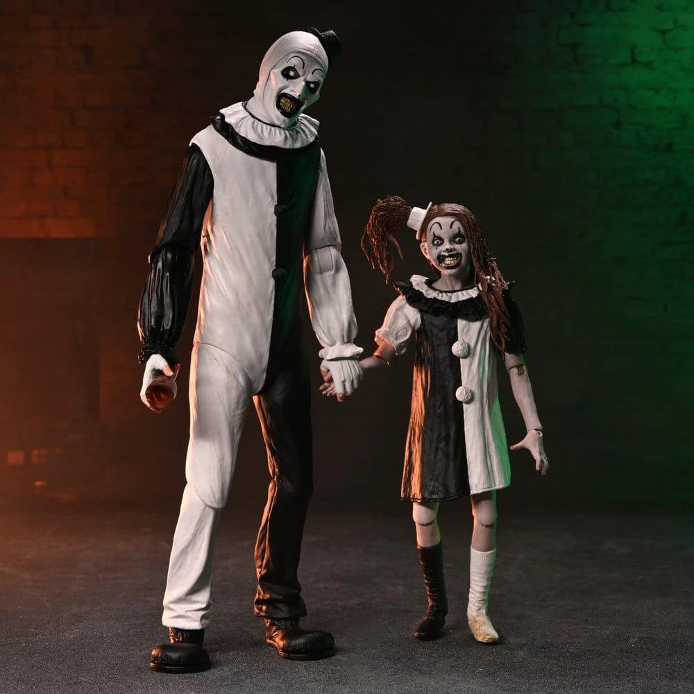 Terrifier 2 2 pack Figuras Ultimate Art the Clown & Little Pale Girl 18 cm