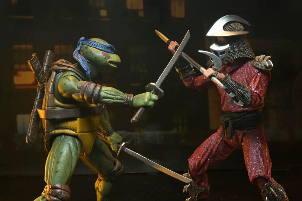 Tortugas Ninja (1990 Movie) Figura Roof Top Battle Shredder vs Leo 18 cm