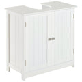 Under Sink Bathroom Cabinet with 2 Doors and Shelf Pedestal Sink Vanity Furniture White