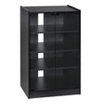5-Tier Media Storage Cabinet with 3 Adjustable Shelves & Tempered Doors, Distressed Black