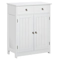 Bathroom Storage Cabinet, Floor Cabinet with 2 Doors, 2 Drawers & Adjustable Shelf, White