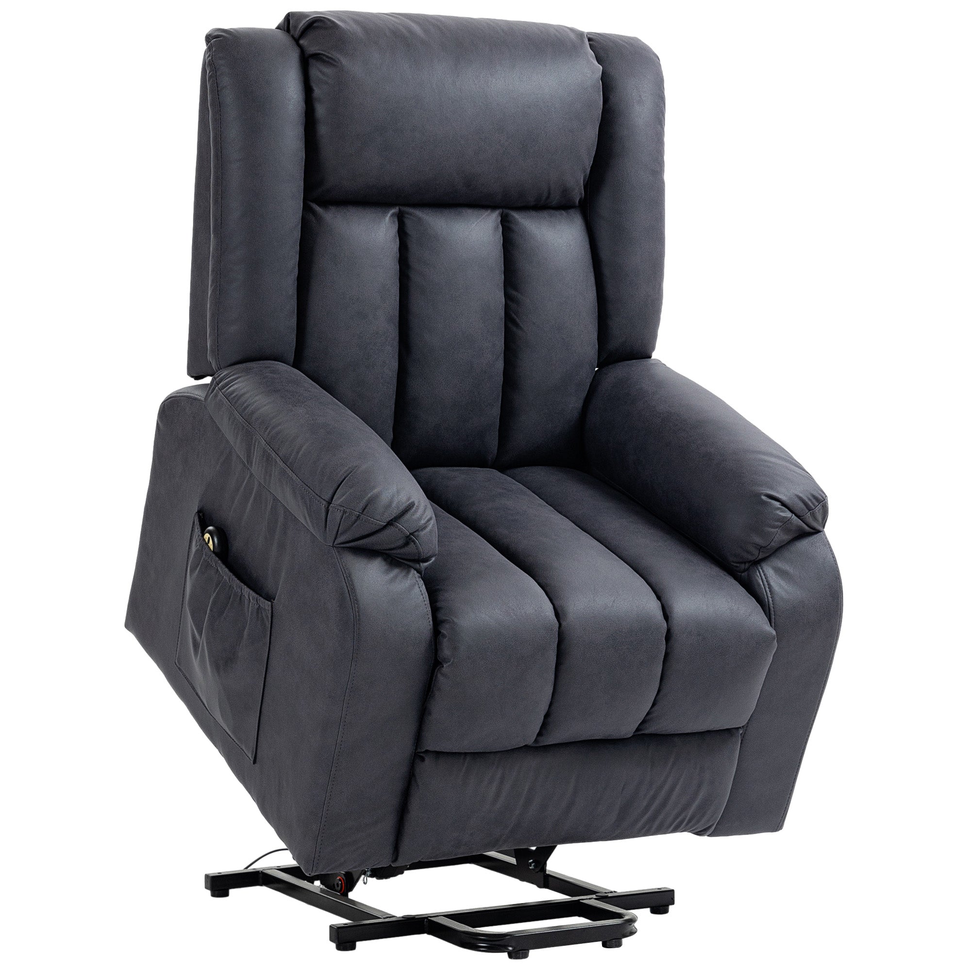 Microfibre Power Lift Recliner with Remote Control Quick Assembly, Charcoal Grey