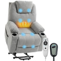 Power Lift Recliner with Massage & Heat, Pocket Spring Fabric Riser, Light Grey