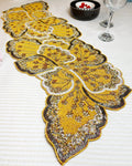 Yellow and Gold Floral Beaded Table Runner