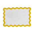 Yellow and White Scallop 100% Linen Placemat - Set of 4
