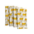 Yellow Cows Block Printed Cotton Napkins