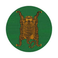 Yellow Tibetan Tiger Green Hand Tufted Round Rug - Green