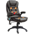 Executive Office Chair with Massage and Heat, High Back PU Leather Computer Chair, Brown