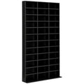 1116 CD/ 528 DVD Storage Unit, Media Storage Shelf, Wooden Display Unit with Adjustable Shelves, 102 x 195 cm, Black
