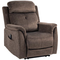 Fabric Massage Recliner with 8-Point Vibration and Remote Control, Dark Brown