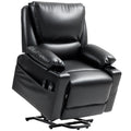 Power Lift Recliner Chair with Massage, Heat & Side Pockets, Faux Leather, Black