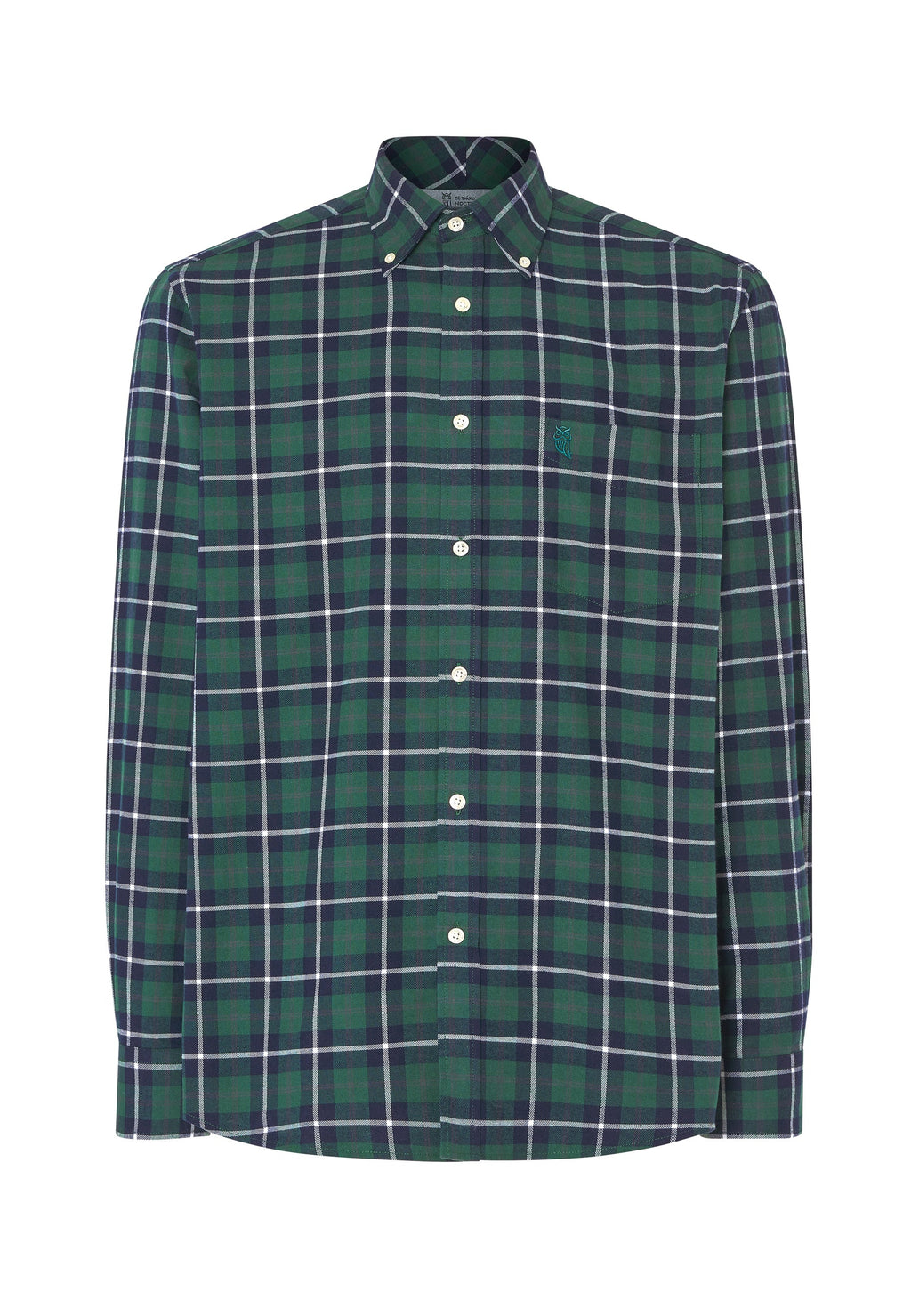 Camisa Hombre Franela Cuadros Algodón Invierno Premium con Bolsillo - Verde 0402_44