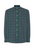Camisa Hombre Franela Cuadros Algodón Invierno Premium con Bolsillo - Verde 0402_44
