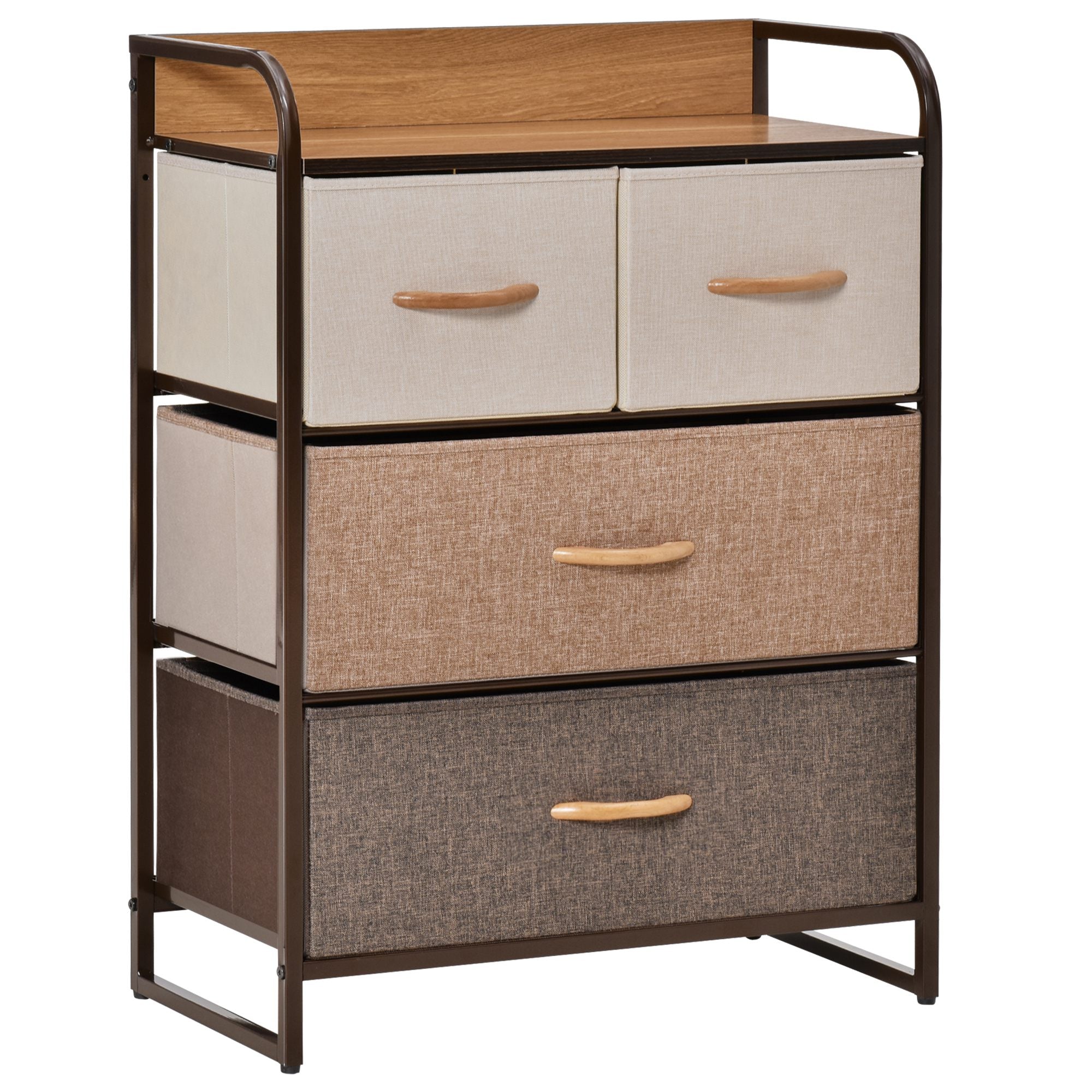 4-Drawer Dresser, 3-Tier Steel Frame Storage Tower for Bedroom, Nursery, Multicolored