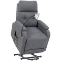 Lift Recliner Armchair for Elderly, Electric Recliner Chair with LED Magnifying Glass, Grey